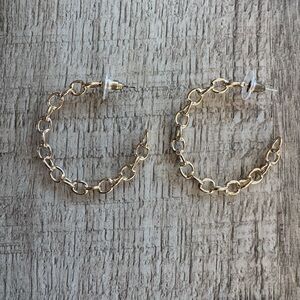 Gold Filled Chain Hoop Earrings